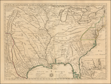 South, Southeast, Texas, Midwest, Plains, Southwest and Rocky Mountains Map By Guillaume De L'Isle