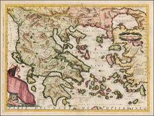 Greece Map By Vincenzo Maria Coronelli