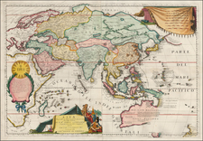 Asia and Asia Map By Vincenzo Maria Coronelli