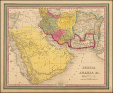 Central Asia & Caucasus and Middle East Map By Samuel Augustus Mitchell