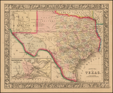 Texas Map By Samuel Augustus Mitchell Jr.