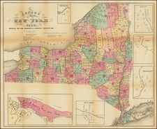 New York State Map By Valentine's Manual