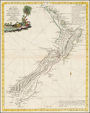 New Zealand Map By Antonio Zatta