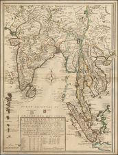 India, Southeast Asia, Singapore and Malaysia Map By Nicolas de Fer