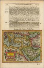 Turkey, Mediterranean, Middle East and Turkey & Asia Minor Map By Jodocus Hondius / Samuel Purchas