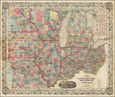 Midwest and Plains Map By Joseph Hutchins Colton / J. Calvin Smith