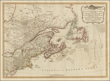 A New and Correct Map of the British Colonies in North America Comprehending Eastern Canada with the Adjacent States of New England, Vermont, New York, Pennsylvania and New Jersey . . .  1794 By Laurie & Whittle