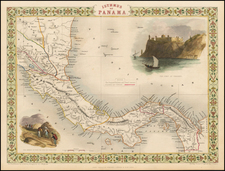 Central America Map By John Tallis