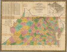 Mid-Atlantic and Southeast Map By Samuel Augustus Mitchell