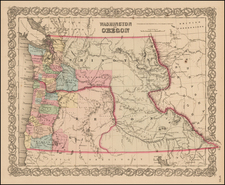 Oregon and Washington Map By Joseph Hutchins Colton