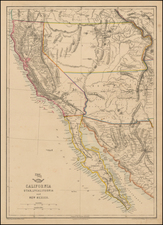 Southwest, Rocky Mountains, Baja California and California Map By Theodore Ettling / Weekly Dispatch