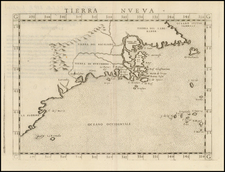 New England, Southeast and Canada Map By Girolamo Ruscelli