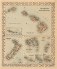Hawaii, Hawaii and Other Pacific Islands Map By Joseph Hutchins Colton
