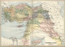 Asia, Middle East and Turkey & Asia Minor Map By Adam & Charles Black