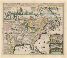 United States, Mid-Atlantic, South, Southeast, Midwest, Plains, North America and Canada Map By Henri Chatelain