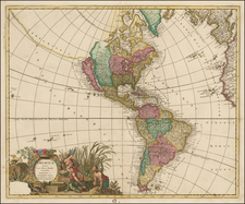 California as an Island and America Map By Gerard & Leonard Valk