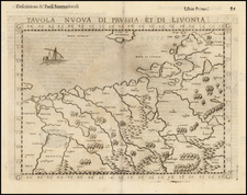 Poland, Baltic Countries and Germany Map By Girolamo Ruscelli