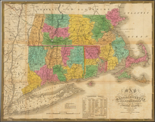 Map of Massachusetts Connecticut and Rhode Island Constructed from the Latest Authorities . . . 1831