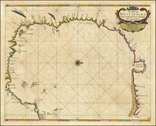 Florida, South and Texas Map By Arent Roggeveen / Jacobus Robijn