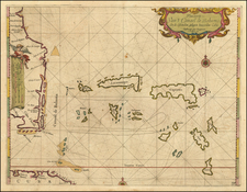 Florida, Southeast, Caribbean and Bahamas Map By Arent Roggeveen / Jacobus Robijn