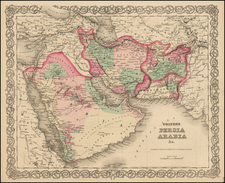 Central Asia & Caucasus and Middle East Map By G.W.  & C.B. Colton