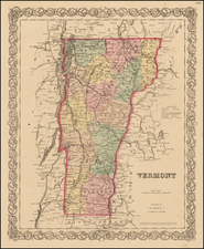 New England Map By Joseph Hutchins Colton