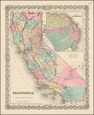 California Map By Joseph Hutchins Colton