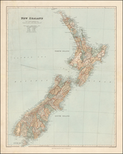 New Zealand Map By Edward Stanford
