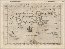 New England, Southeast and Canada Map By Girolamo Ruscelli