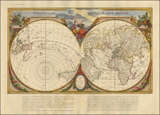 World, World, Northern Hemisphere and Southern Hemisphere Map By Giovanni Antonio Remondini