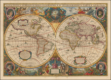 World and World Map By Henricus Hondius