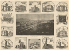 A Birdseye View of Bozeman / Bozeman Montana Illustrated -  Bozeman The Central City and Coming Capital of Montana