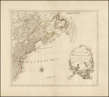 United States, New England and North America Map By Franz Anton Schraembl