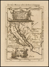 Baja California and California Map By Alain Manesson Mallet