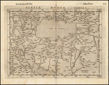 Central Asia & Caucasus, Middle East and Persia & Iraq Map By Girolamo Ruscelli