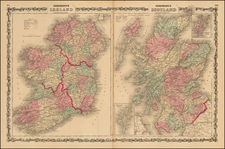 British Isles, Scotland and Ireland Map By Alvin Jewett Johnson