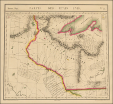 Midwest, Minnesota, Wisconsin and Plains Map By Philippe Marie Vandermaelen