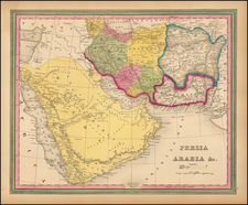 Central Asia & Caucasus, Middle East, Arabian Peninsula and Persia & Iraq Map By Samuel Augustus Mitchell