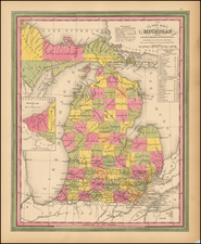 Midwest Map By Samuel Augustus Mitchell