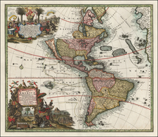 Western Hemisphere, South America and America Map By Matthaus Seutter