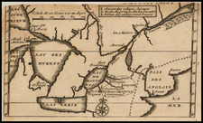 New England, Midwest and Canada Map By Baron de Lahontan