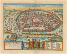 Holy Land Map By Georg Braun  &  Frans Hogenberg