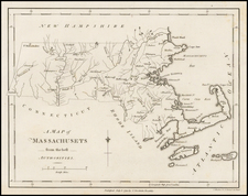 New England and Massachusetts Map By John Stockdale