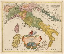 Italy Map By Homann Heirs