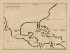 United States, Florida, South, Southeast and Mexico Map By Antonio de Herrera y Tordesillas