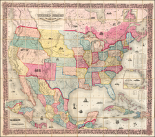 United States Map By Joseph Hutchins Colton