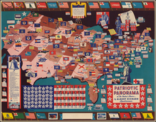 Patriotic Panorama of the United States by Albert Richard Sportswear By F. E. Cheeseman