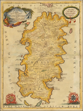Sardinia Map By Vincenzo Maria Coronelli