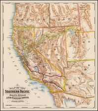 Arizona, Nevada and California Map By F. T. Newbery