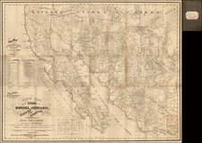 Mexico, Baja California and California Map By Adrien Gensoul